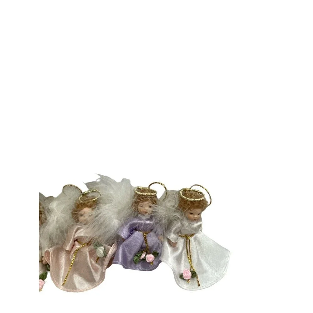 10 Vintage 4” Porcelain Dolls Angels Ornament Christmas Xmas Tree